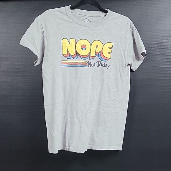 Gray Novelty Nope Not Today Tshirt Men's Size Small - Picture 3 of 4